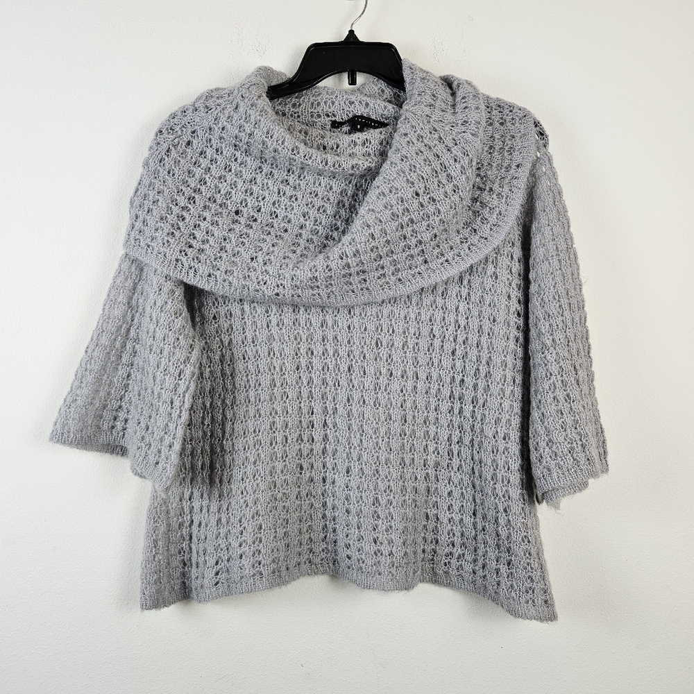 Robert Rodriguez Mohair Wool blend Sweater Size Small Gray Open Weave
